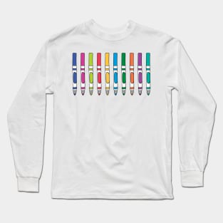 Colorful Marker Set Long Sleeve T-Shirt